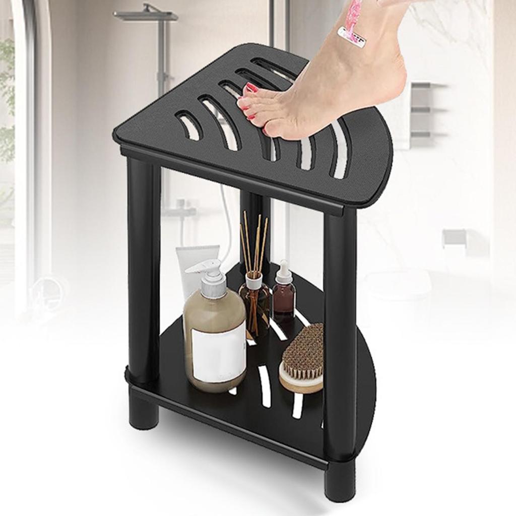 Foot Rest Shoe Stool, Multifunctional Lightweight Corner Shower Stool for Shaving Legs, Inside