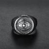 Altägyptisches Auge Titanstahlring Einzigartiger Herrenschmuck Modeaccessoire