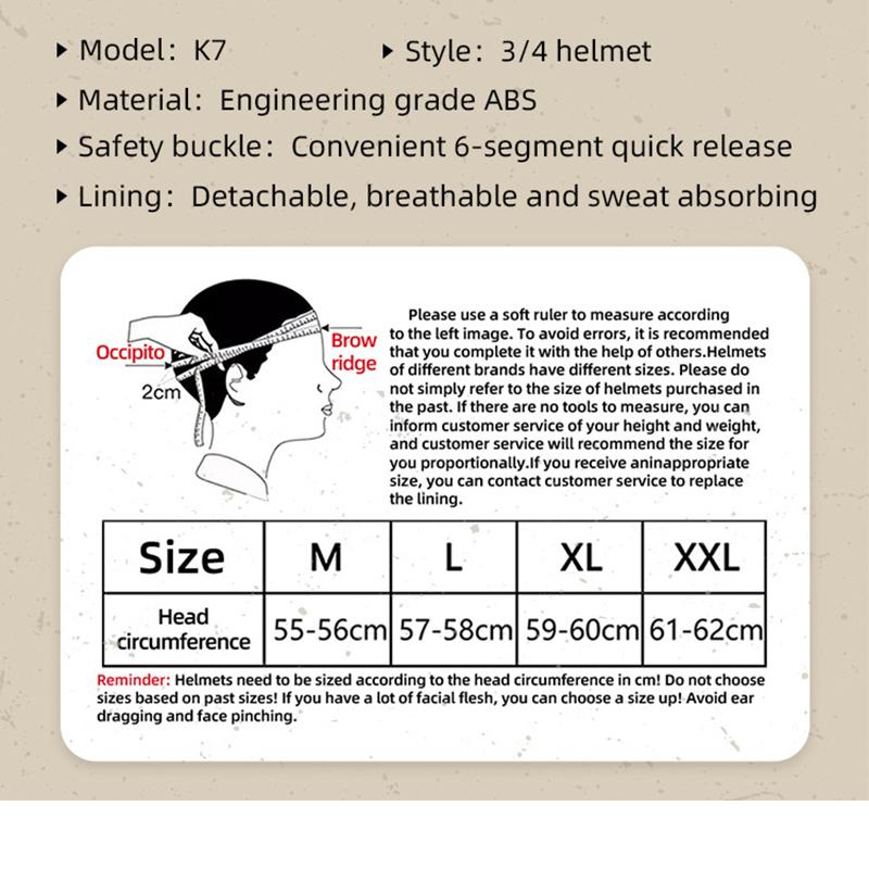 Vintage Semi Open Motorcycle Helmet Motocross Motorcycle Accessories 3/4 Motorcycle Helmet Open Face Men Women Cycling Goggles