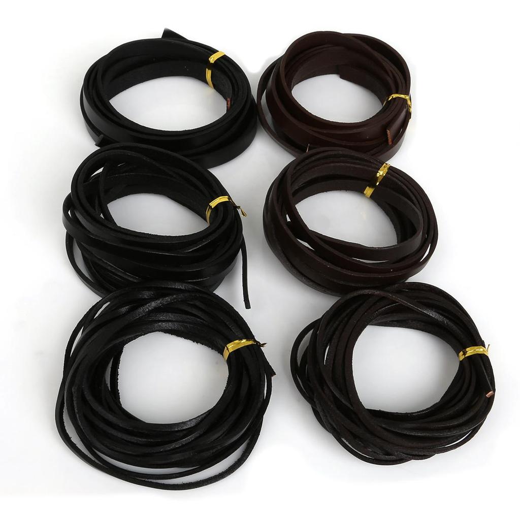 2 Meters High Quality Genuine Leather Cord Flat Strand Cow Leather Rope For Handmade Necklace Bracelets DIY Jewelry