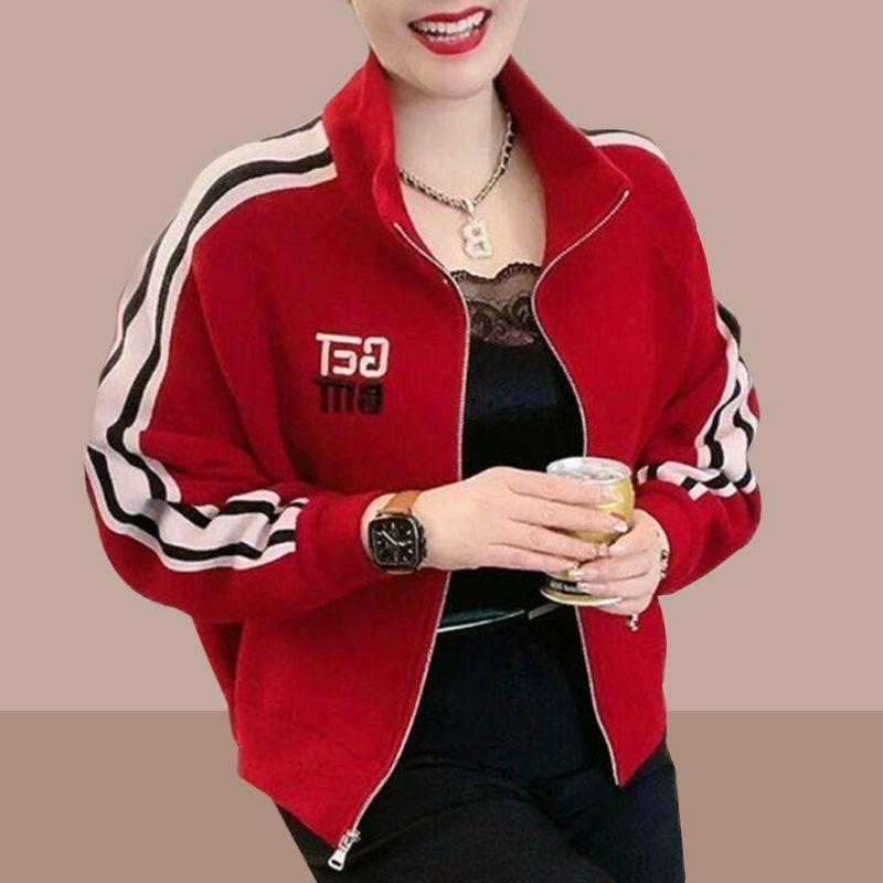 Giacca corta alla moda con collo alto per donna, abbigliamento casual primaverile/autunnale