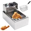 6L 2.5KW Heavy Duty Stainless Steel Electric Deep Fryer Commercial Kitchen Frying Chip Cooker Basket for Buffalo Wings