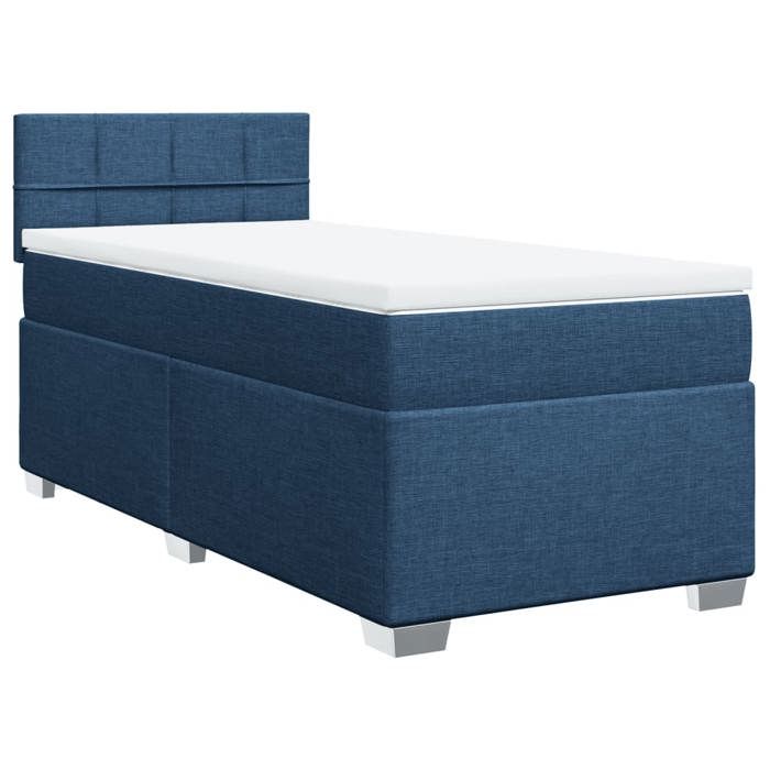 Maison Exclusive - Sommier à lattes de lit avec matelas Bleu 80x200 cm Tissu