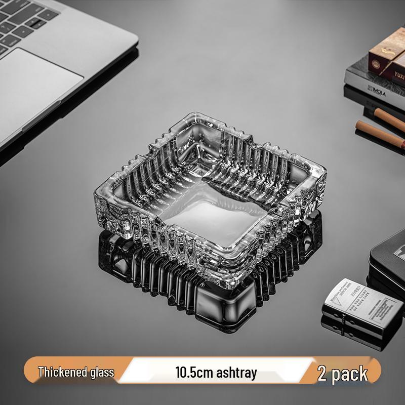Crystal Glass Ashtray: Elegant, Fly-Repellent Design for Home or Office