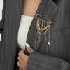 Chic CCB Material Tassels Chain Brooch Irregular Shape Lapel Pin Adornment for Fashion Forward Women Accessory Gift  Silver