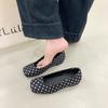Single shoes women's 2026 spring new shallow mouth retro square head versatile polka dot inner height increase single shoes