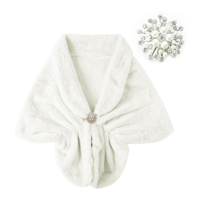 Trendy Ladies Shawl Set Large Size Wrap Polyester Furs Shawl Cold Weather Comfortable and Fashionable Outerwear