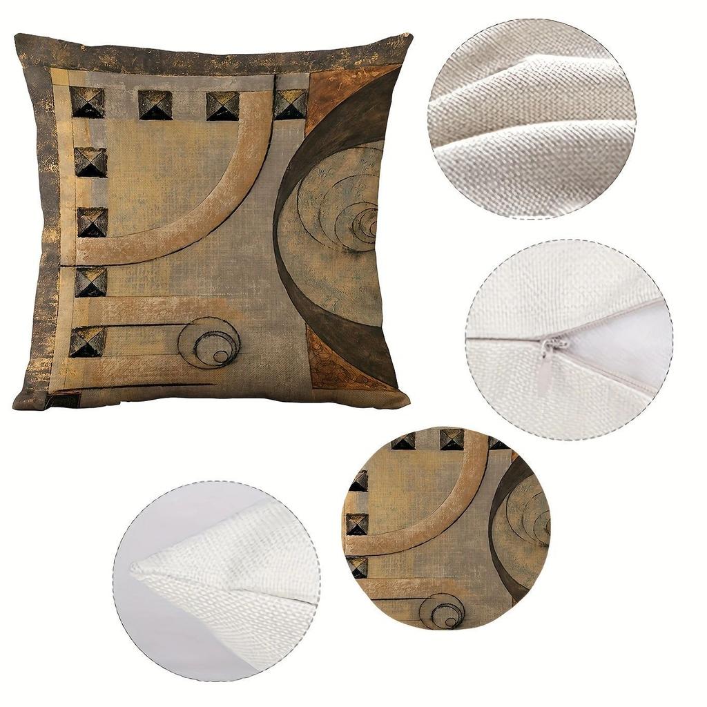 Popular Digital Splicing Geometric Printed Pattern Linen Pillow Case Home Decoration Does Not Include Pillow Core
