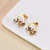 Vintage Geometric Titanium Steel Dangle Earrings With Roman Number Design For Women