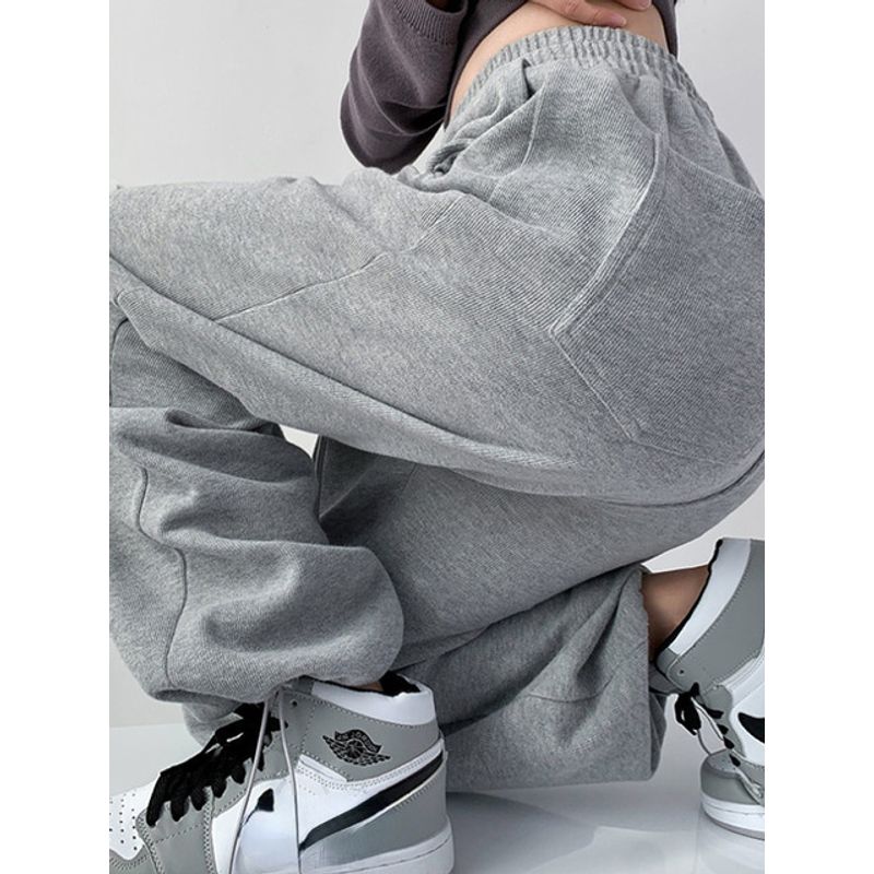 Solid Loosecasual Lace-up Lounge Pants Pure Color Loose Casual Lace up Sweatpants
