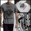 Odin Kriegsherrscher mit Axt T-Shirt Nordische Wikinger Schweden, Norwegen Walhalla Baumwoll-T-Shirt
