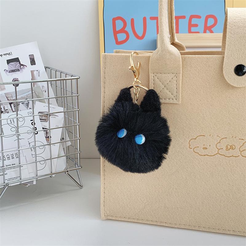 The Same Blush Cat Ball with High Appearance Handmade Plush Pendant Girl's Heart Schoolbag Cute Keychain