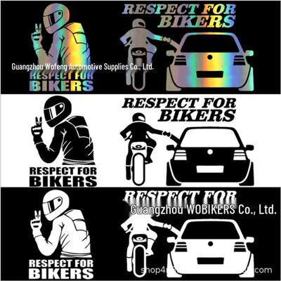 Szacunek dla motocyklistów Naklejka laserowa na motocykl D244