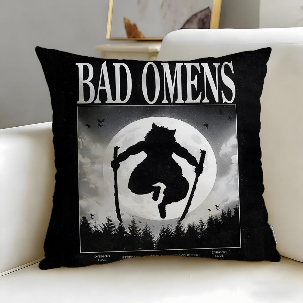 popular band Bad Omens Cushion Cover Soft  EasyWash Pillow Case  Versatile for Couch Bed Travel and Office