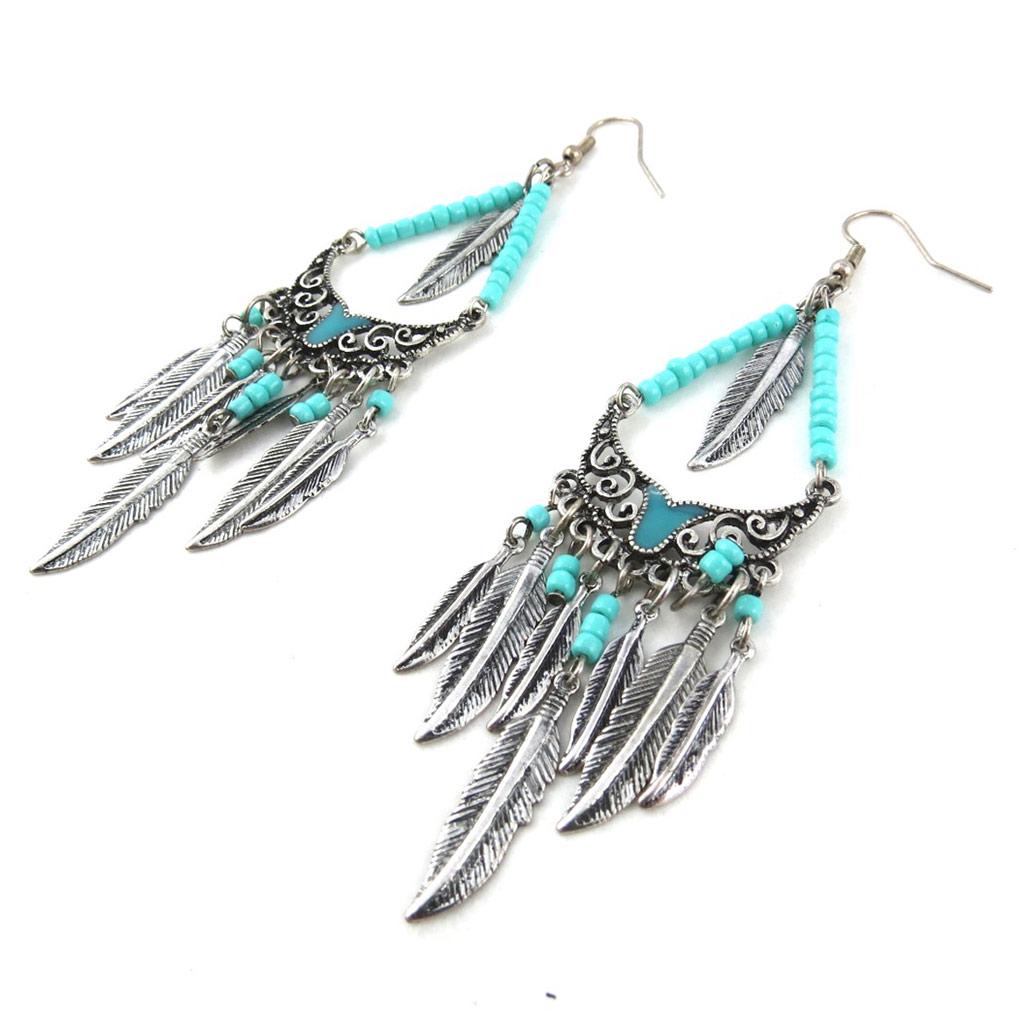 Les Trésors De Lily [N1101] - Turquoise 'Navajos' Designer Earrings