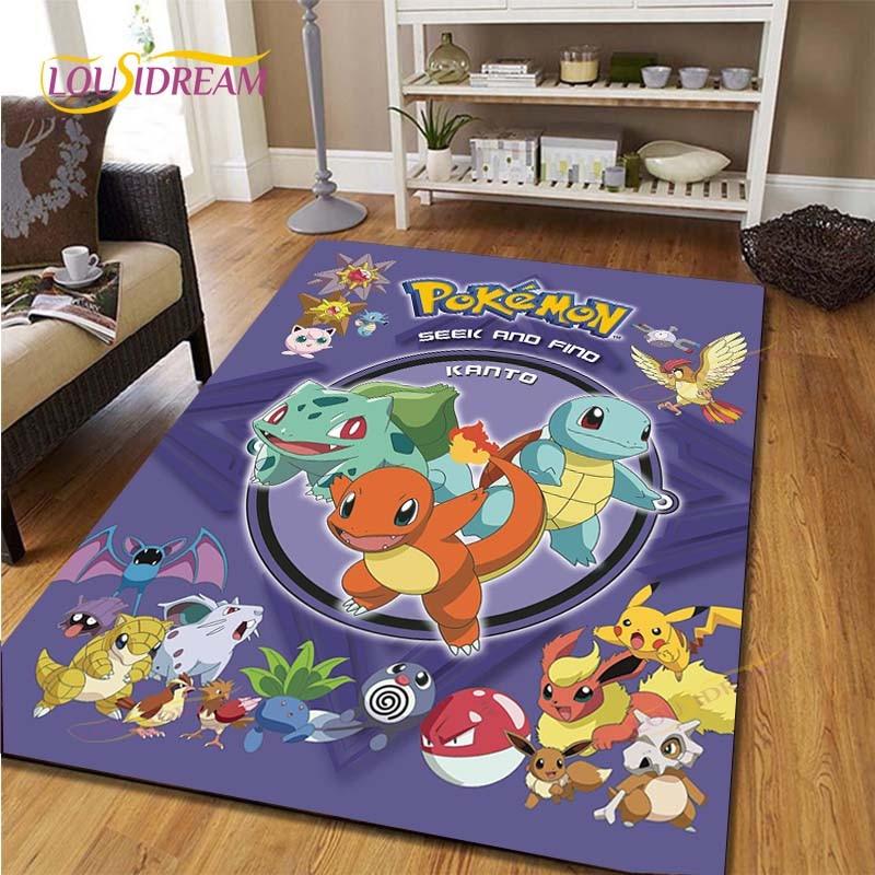 Pikachu Anime Pokemon Carpet Kids Carpets Living Room Tea Table Mats Bedroom Rug Washable Floor Mats Household Area Mat Dinosaur Rug