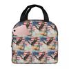 Vintage American Flag Eagle Insulated Lunch Bag for Women Kids Portable Food Boxes Thermal Lunch Box Tote