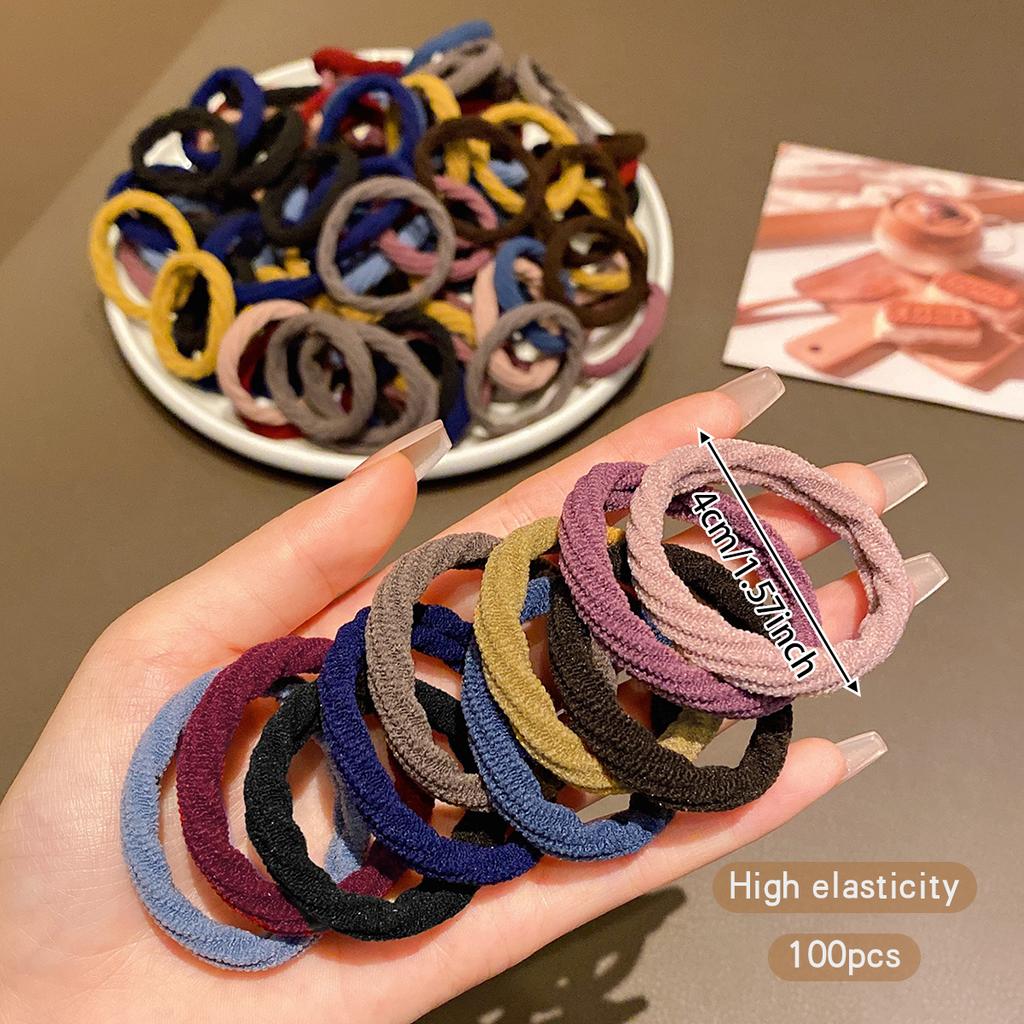 100 accesorios para el cabello de alta elasticidad y durabilidad con gomas elásticas básicas adecuados para el uso diario