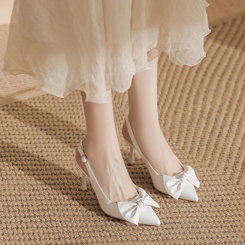 

Женские туфли-стилеты с острым носком и открытой пяткой - Мягкая микрофибра 44