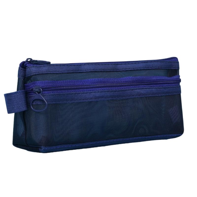 Clear Mesh Pencil Case High Capacity Pencil Bag Marker Organizers Storage Pouches Travel Cosmetic Bag for Adult Student