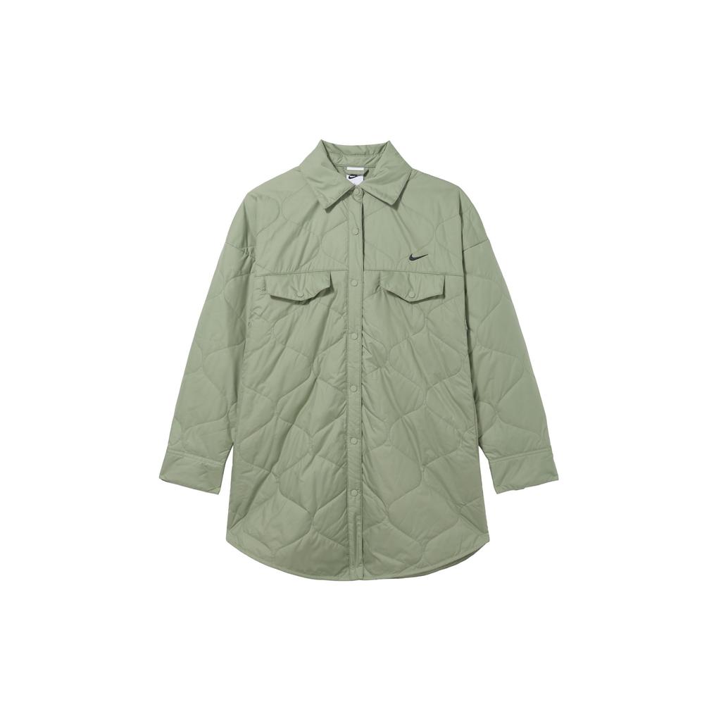 Nike Outdoor Lässig Einfarbig Polokragen Langarm Jacke Damen Jacke Olivgrün FB8733-386