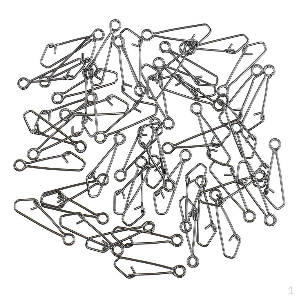 50 Pcs Hook Snap Fishing Connector Swivel & Terminal Tackle