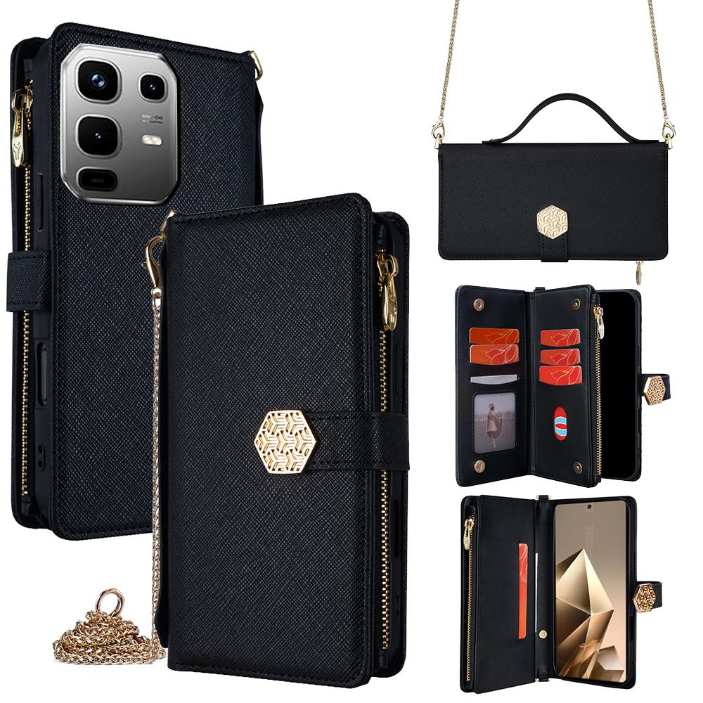 For Infinix Note 50 4G Case Cross Texture PU Leather + TPU Wallet Phone Cover with Strap