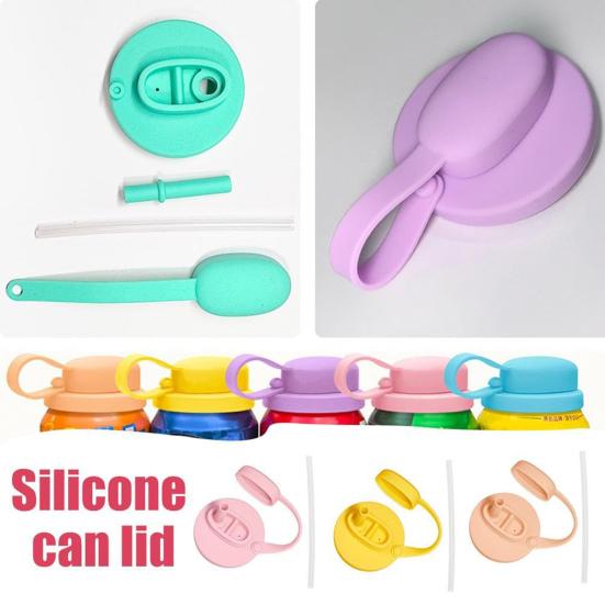 Yousheng Cup Lid Anti-Spill Design Prevents Spills Perfect Fit Straw Cover Food Grade Silicone Beverage Can Lid