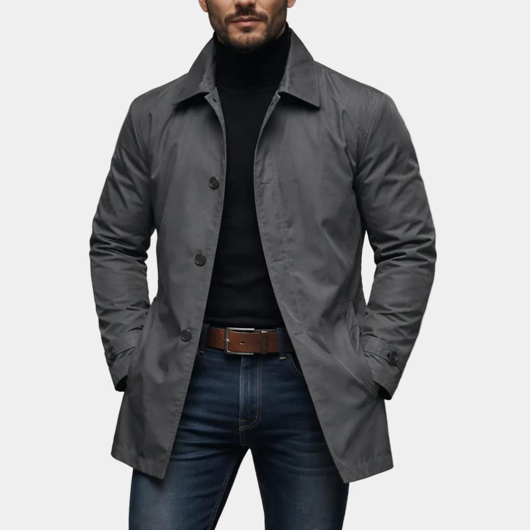 Men`s Single Breasted Lapel Collar Coat