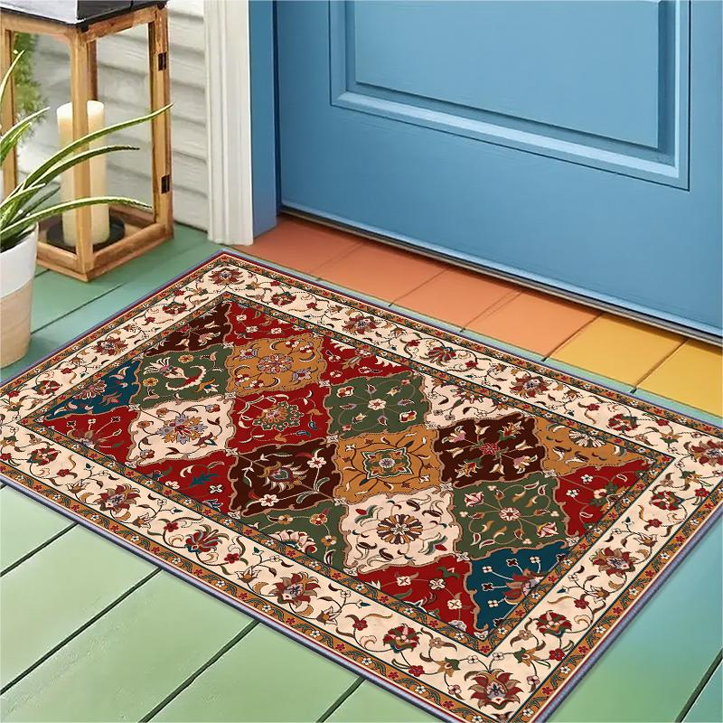 

RAKKS Vintage Floral Welcome Mat-Non-Slip Indoor/Outdoor Doormat,Rustic Farmhouse for Entryway, Home Kitchen Floor Mats Decor 40x60cm