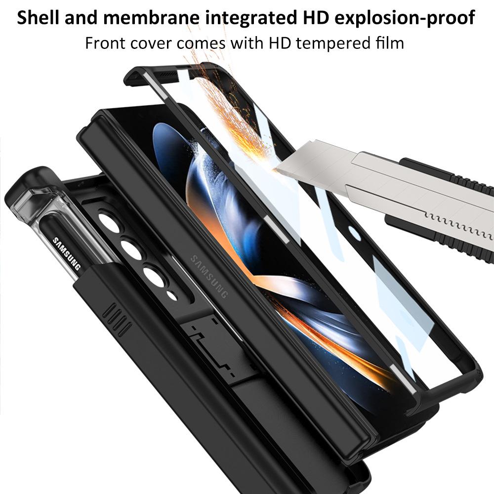 Suitable for Samsung Zfold4 Mobile Phone Case Armor Magnetic Suction Hinge Folding Shaft Bracket Gear Adjustment Zfold4 Mobile Phone Case
