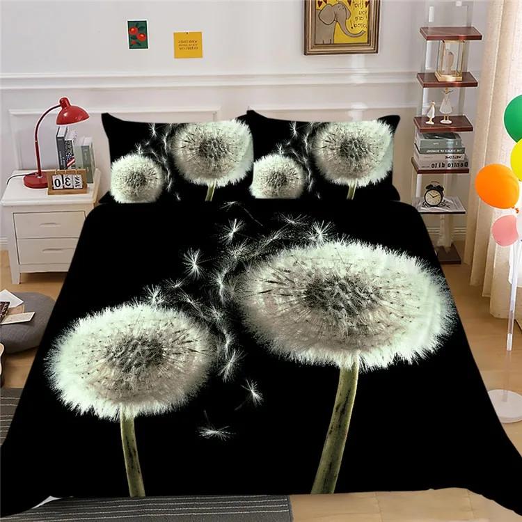 3D Bettwäschesets für Mädchen, Gaming Bettbezug-Set, Bettdeckenbezug, Druckdesigns mit Blumen und Pflanzen, Gerbera Bettset, King Size