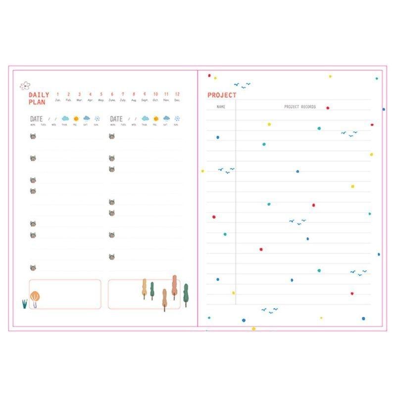 Cute Stationery Notebook 365 Planner Weekly Monthly Daily Diary Planner Notebooks Journals Business