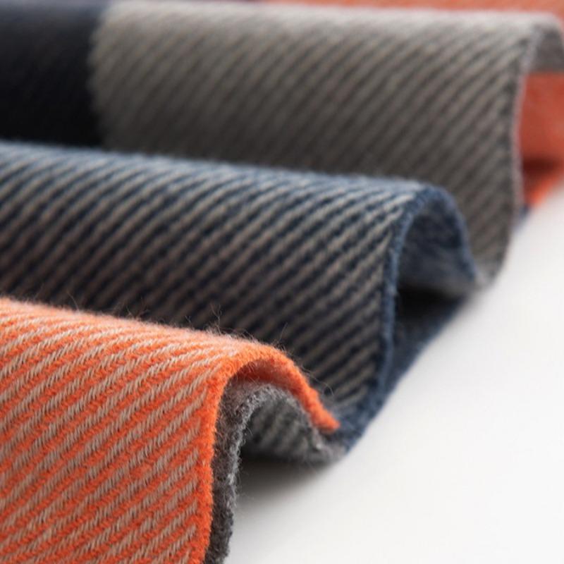 Winter-themed Check Pattern Faux Cashmere Scarf for Men, High-end Cold-weather Accessory, Shawl, or Neck Warmer.