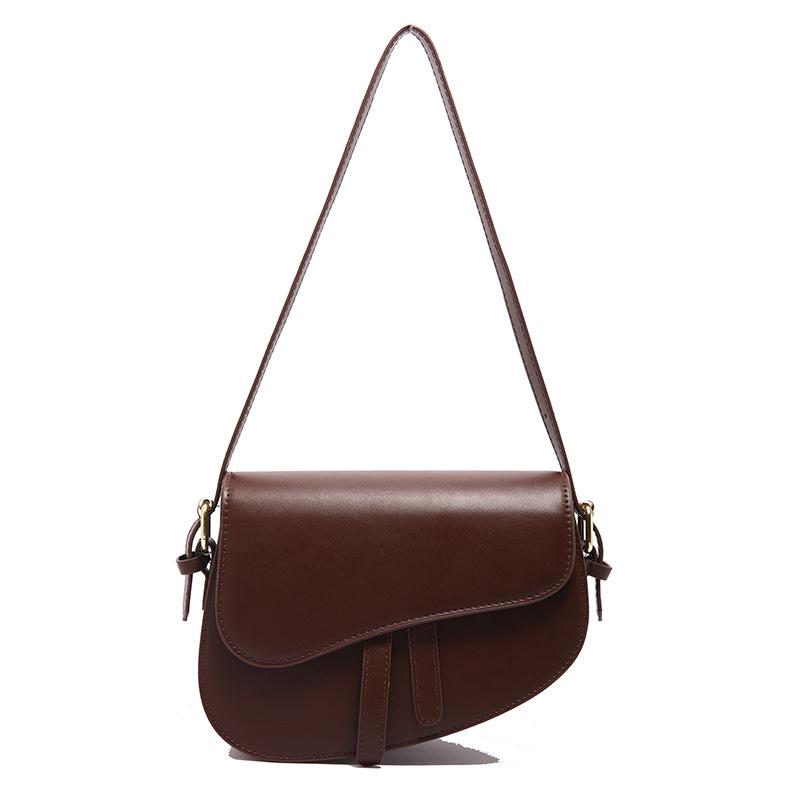 

Ретро женская сумка через плечо с двойным ремешком - Модная сумка-седло кроссбоди 2024 кофейный