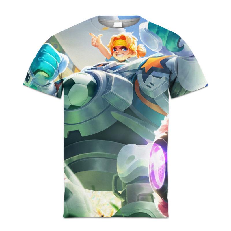 Summer King of Glory Game Clothes Men's Short Sleeved T-shirt for Middle School Students 3D Digital Printed T-shirts Top
