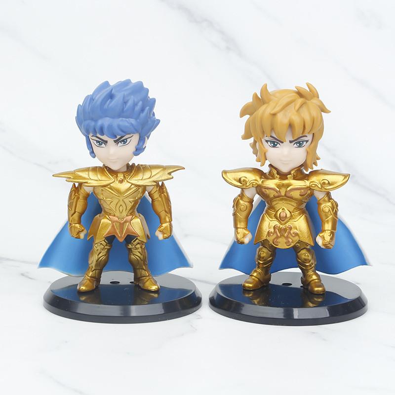 Golden Saint Seiya Pvc Figure Anime Collectible Model Cake Topper Blind Box Toy