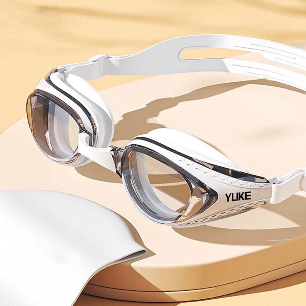 Detachable Nosepiece Contrast Color Swim Glasses TPU Big Frame Anti-fog Swim Eyewear  Women