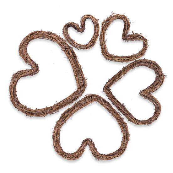 Base de Coroa de Vime Única Forma Redonda/Coração Decoração de Festa de Casamento Peças DIY