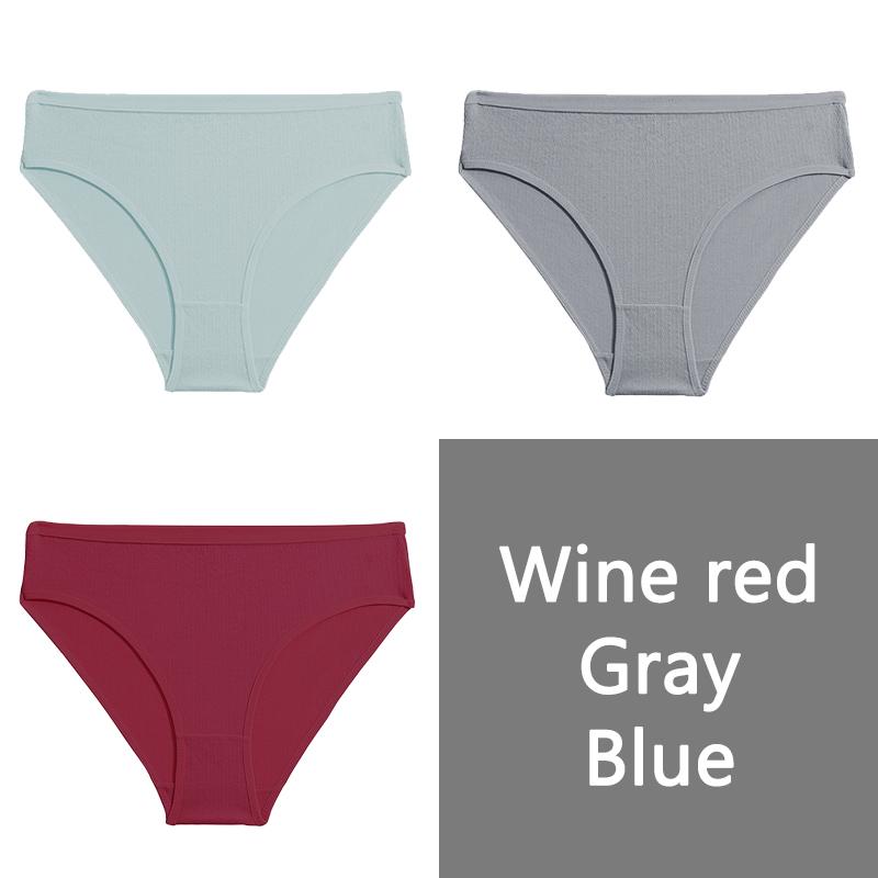 

FINETOO 3Pcs S-XL Cotton Panties Women Low-rise Briefs Underpants Ladies Comfortable Underwear Fashion Jacquard Panty Lingerie XL