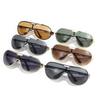 Hot Selling Double Bridge Large Frame Retro Frog Shades Women Uv400 Vintage Glod Frame One Piece Pilot Sunglasses Men