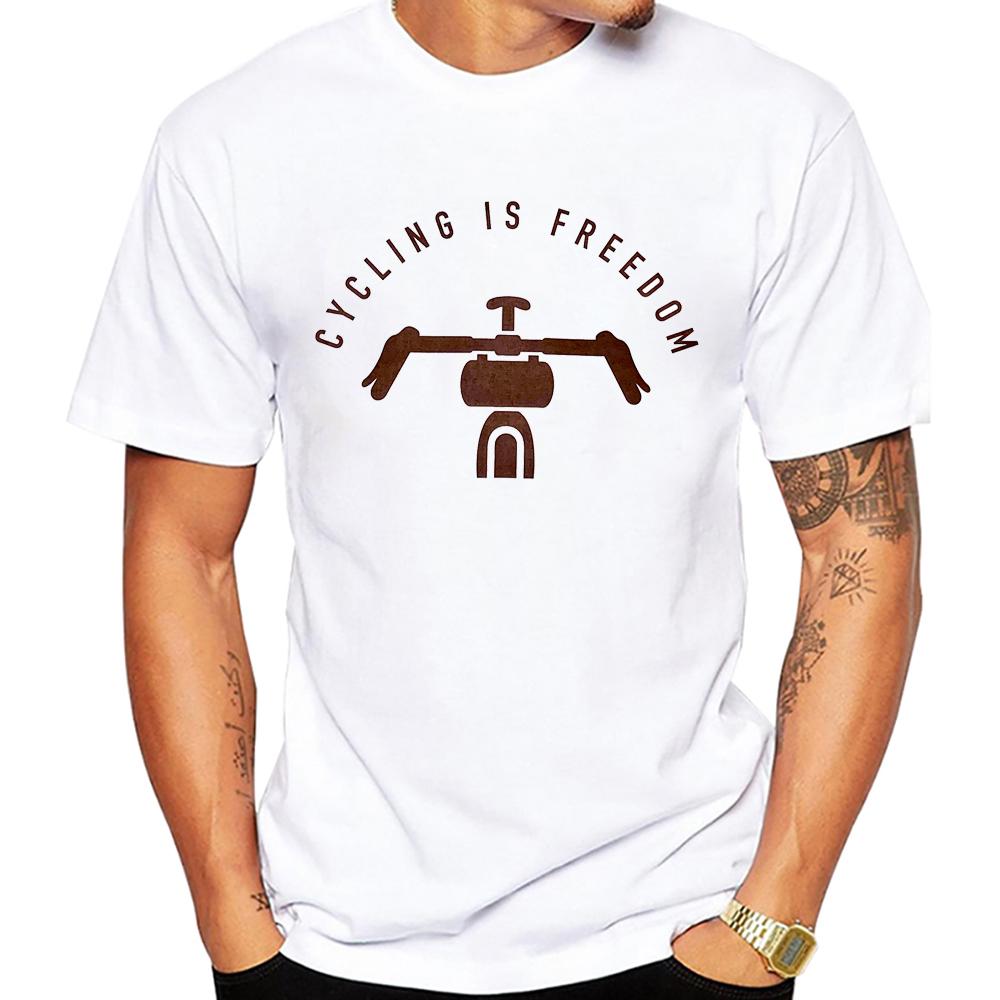 

Велоспорт - это свобода футболки Gravel Bike крутые женские унисекс футболки с коротким рукавом Fixie Fixed Gear Bicycle футболки белые повседневные футболки для мальчиков в стиле хип-хоп 4XL белый