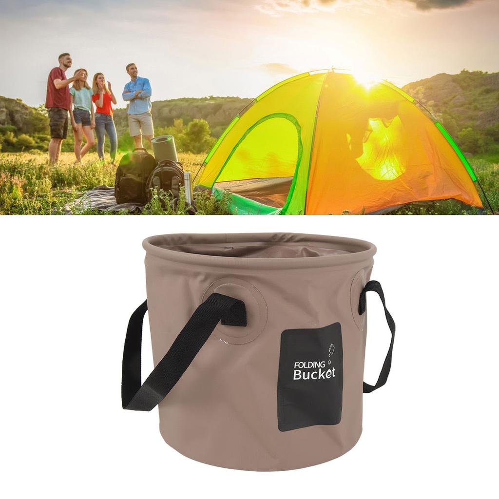 Collapsible Bucket 10L High Temperature Resistant Portable Folding Water Bucket with Handle for Camping Fishing Picnic