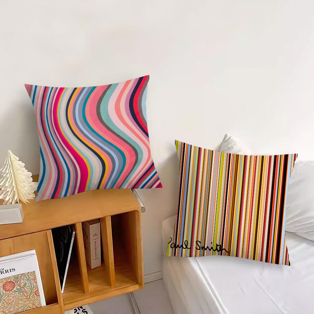 Luxury Brand Pattern Stripes Art cushion cover Living Room Headboard Bedroom Office Cushion Cushion Sofa Nap Time Pillow Case