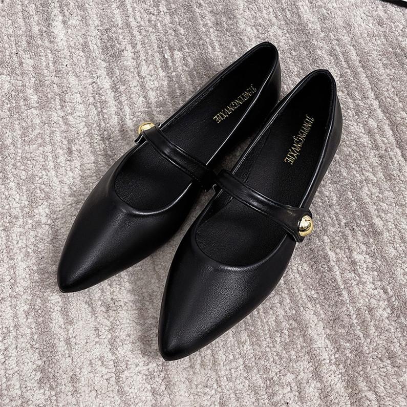 Single shoes women s new spring temperament flat shoes soft sole shallow mouth fashion women s shoes 2026 35 чёрный