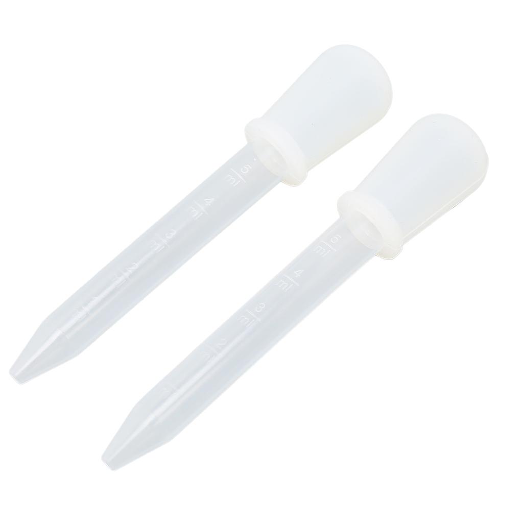 2pcs Liquid Dropper 5ml Capacity Safe Reliable Light Weight Compact Portable Pipettes for Scientific ExperimentsWhite