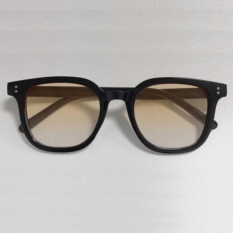 Lunettes de soleil pour femmes, monture noire, poudre, blush, sans maquillage, embellissement de soi, monture carrée large