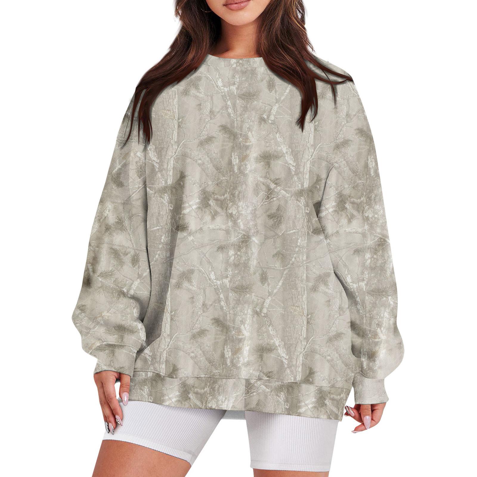 

Женская повседневная модная винтажная толстовка с длинным рукавом и круглым вырезом с принтом, многослойный пуловер, топ M