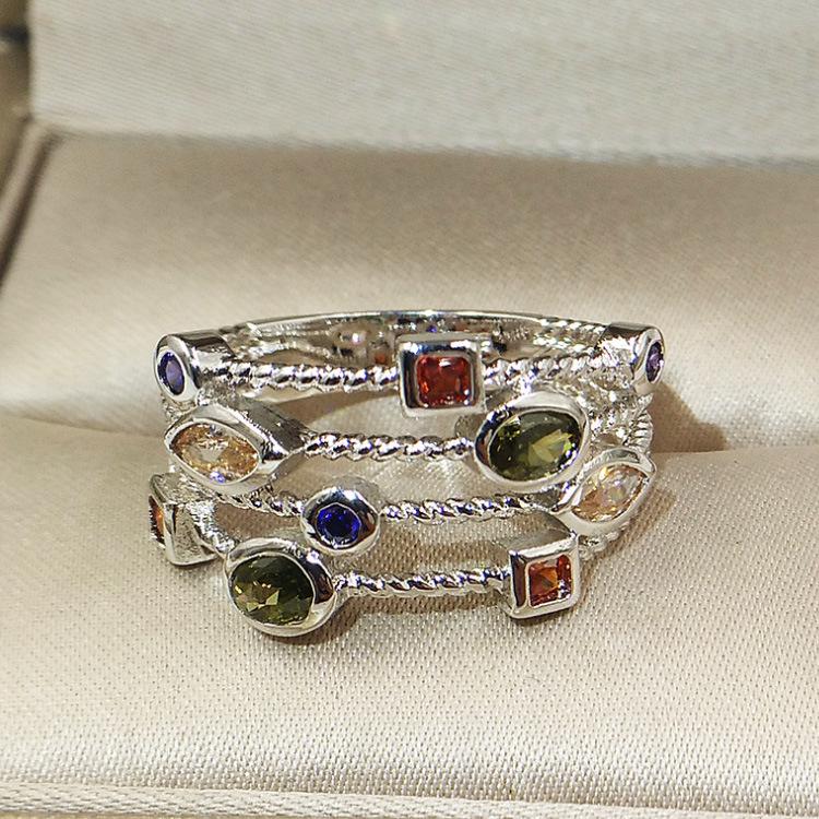 Gorąca sprzedaż Przyjazny dla środowiska Kolor brązowy z cyrkonią Biżuteria Moda Osobowość Damski pierścionek