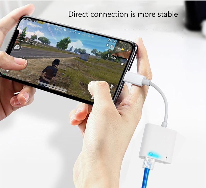 

Lightning to Ethernet Adapter RJ45 to iPhone iPad iPod Network LAN Lightning to Ethernet Dongle As Shown A